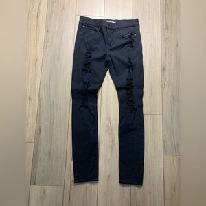Express Distressed Black Skinny Jeans
